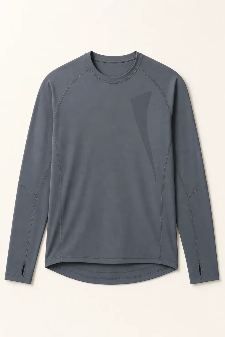 Mere Long-Sleeve Run Top in Slate