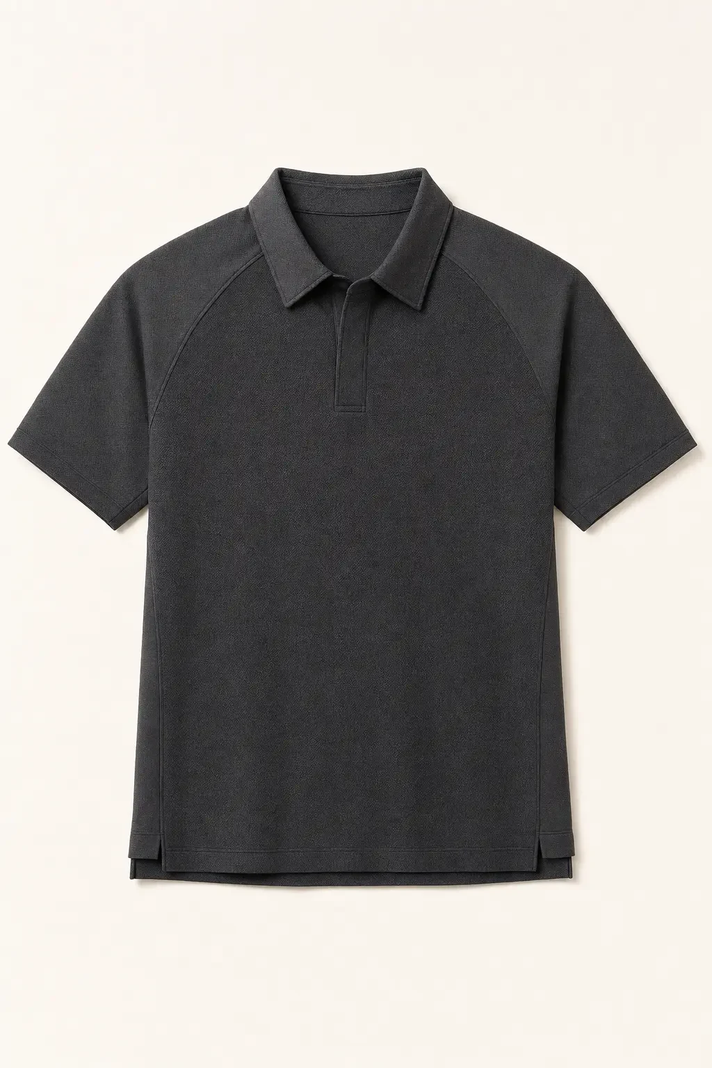 Moss Piqué Polo in Charcoal