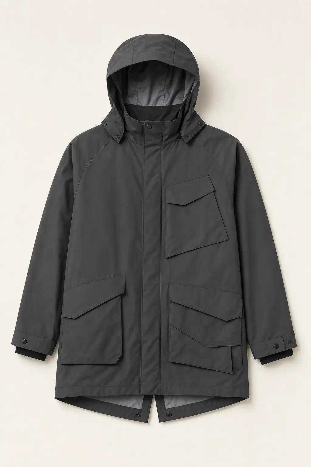 Grey Light Rain Jacket in Charcoal